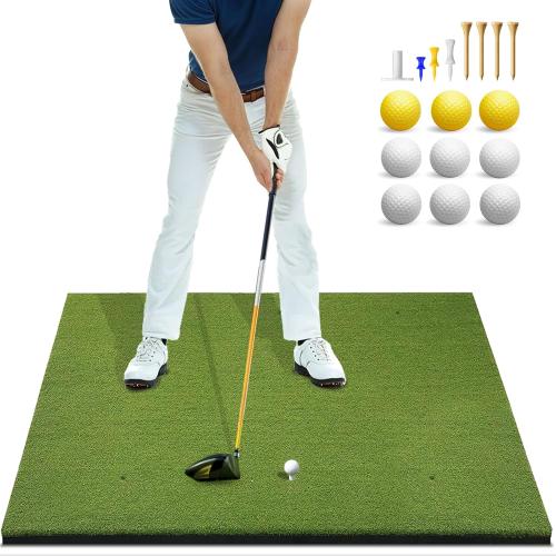 Bltend Thickened Golf Mat: 5x4ft & 5x5ft Heavy-Duty Golf Hitting Mats Practice Outdoor/Indoor, Elite Dense Artificial Turf Matt Training Aid for Backyard/Garage/Driving Range/Simulators
