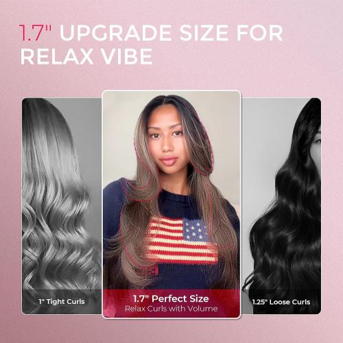 TYMO 2.0 Thermal Brush Curling Brush - STYLUX 1.7 Blowout Volumizer with Flexi-Fit for Hair Straightening, Heated Round Styler Tool, Hair Straightener and Curler 2 in 1, Dual Voltage & Light, Gold