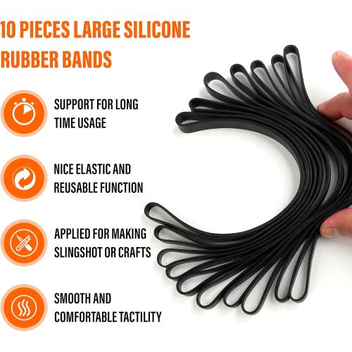 Large Black Rubber Bands Heavy Duty – Thick Wide Strong Extra Large Giant Elastic Bands Extra Wide Big Size XL Rubberbands Heavy Rubber Bands Strong Thick Wide Elastic Band Big Rubberband Heavy (10 Pieces)