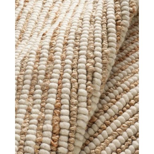 FRELISH DECOR Large Rug Wool and Jute Premium Handwoven Chunky Stripes Rug - Contemporary Area Rug for Living Room Bedroom