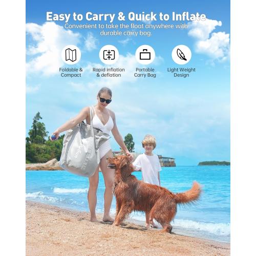 Innovative Inflatable Dog Pool Float with Seat – Durable PVC Water Raft for Adults & Dogs – Enjoy Water Fun Together – 242 lbs Capacity – Portable Floating Lounge