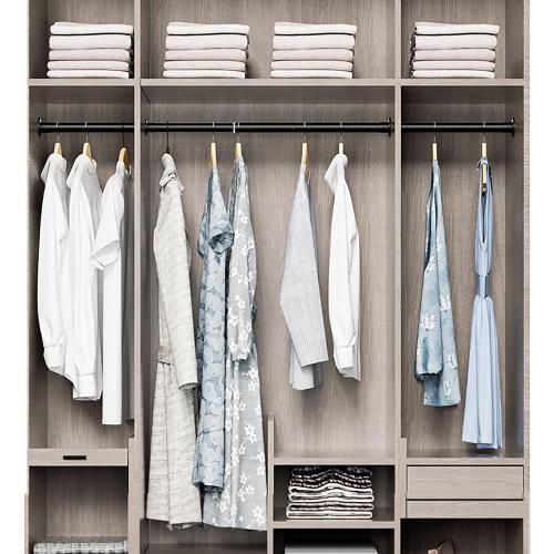 Adjustable Closet Rod, Telescopic Clothes Hanging Bar Punch Need, Heavy Duty Stainless Steel Curtains Bar for Cabinets Wardrobes Bathroom Balcony (Color : Black, Size : 28-43(0.7m-m-1.1m).