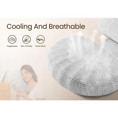 Pregnancy Pillow for Sleeping Memory Foam Pillow for Side Sleeper, Maternity Pillow Support for Back, Belly, HIPS for Pregnant Women, Portable and Adjustable Travel Wedge Pillows Grey