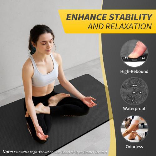 CAMBIVO Yoga Mat for Women Men Kids, 1/3 & 1/4 & 2/5 Inch Extra Thick Yoga Mat Non Slip,  TPE Yoga Mats, Workout Mat with Carrying Strap for Yoga, Pilates and Floor Exercises