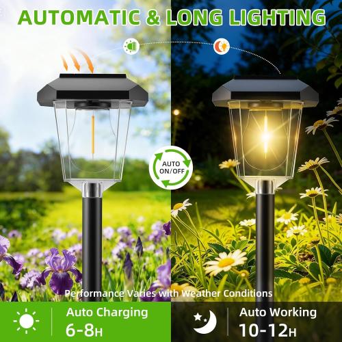 16Pack Solar Pathway Lights Outdoor, Warm White LED Waterproof Solar Lights