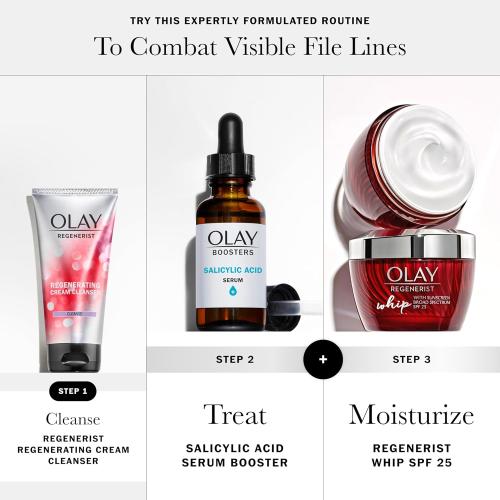 Olay Salicylic Acid Serum, Exfoliating Booster, Fragrance-Free, 1.0 Oz