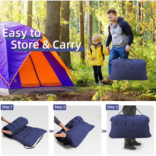 Fragess Portable Camping Cot, Sleeping Cot for Adult, 28 Extra Wide Heavy Duty Folding Cot Max Load 600LBS with Thick Mattress, Portable Camping Bed for Camp Outdoor/Office, Home Nap (Blue)