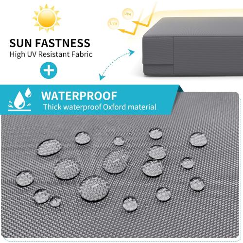 COSHNIBI Patio Cushion Covers 20'' X 18'' X 4'', Waterproof and Fade-Resistant Outdoor Cushion Cover Replacement for Outdoor Slipcovers,Rattan Chair Sofa & Lounge Seat - 6 Pack, Dark Grey(Covers Only)