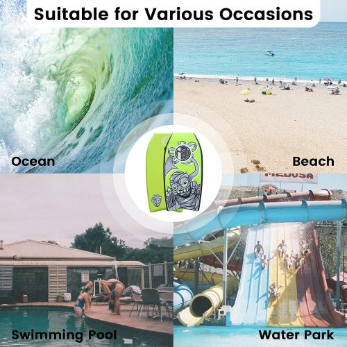 Bodyboard with Leash – EPS Core, Lightweight for Adults & Teens | Available in 33/37/41 inch Body Board Sizes with Color Options - Durable Wrist Leash for Safety and Easy Recovery‼️missing leash‼️