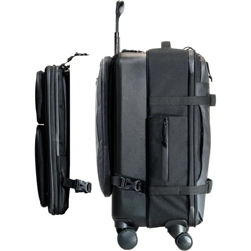 Taskin Denali | Large 4 Wheel Lightweight Hybrid Spinner Carry-On Luggage   Expandable Backpack   Laptop Sleeve | Black