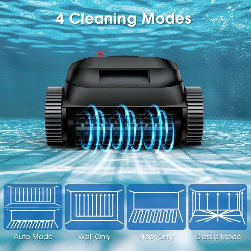 NIXBOT QP5 Robotic Pool Cleaner, Cordless Pool Vacuum for Inground Pools, Dual-Motor Turbine System, Robotic Pool Vacuum for Above Ground Pools with Wall Climing and Navigation Technology