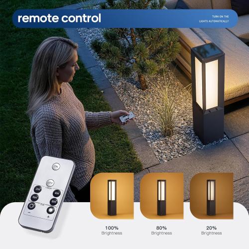 32 Solar Lanterns Outdoor Waterproof IP65 LED Outdoor Floor Lamp | 3000K Floor Lamps, Dusk to Dawn Large Solar Lantern, Modern Lanterns for Porch Patio Garden Landscape Lighting