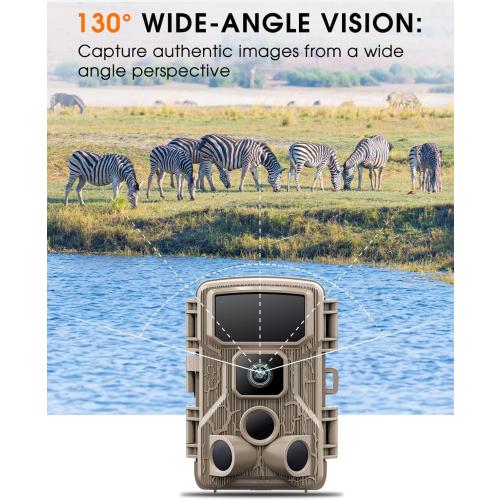 Trail Camera WiFi 4K 64MP with 64GB Memory Card 8 Batteries and Night Vision Ip67 Waterproof 130°Wide Angle 0.1s Trigger Speed, Suitable for Outdoor Wildlife Detection, Monitoring Game Cam