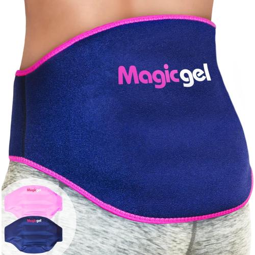 Magic Gel Ice Pack for Back Pain Relief | 2 Pack Reusable Lower Back Wrap for Hot or Cold Therapy | Relief for Lower Lumbar, Sciatic Nerve, Herniated or Degenerative Disc, Coccyx, Tailbone Pain