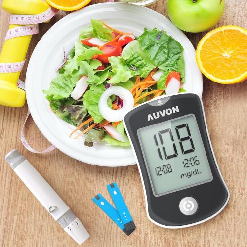 AUVON Blood Glucose Monitor Kit for Accurate Test, 50 Strips, No Coding | Diabetes Testing Kit with 50 30G Lancets, 1 Lancing Device, Portable and Reliable Blood Sugar Monitor Test Kit for Home Use