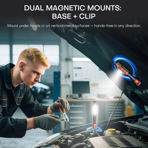 EDC Flashlight Rechargeable,800 Lumen Small Flashlight with Magnetic Clip & Base, 11 Modes LED Flashlight,Glass Breaker&Bottle Opener, USB-C Flashlight for Working,Home and Emergency