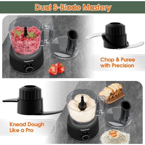 Food Processor and Blender Combo, 88 oz Food Chopper for Meat, Vegetable and Dough, 70 oz 700W Glass Jar Blender with 2 Speeds and Pulse for Smoothie, Nutrient Extractions, and More