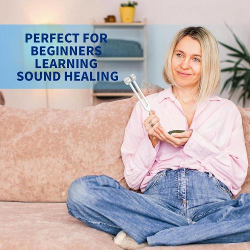 Tuning Forks for Healing Set – Includes 128Hz, 136Hz, 256Hz, 384Hz & Activator, Portable in Red Leather Pouch – Medical Grade Sound Healing Instruments for Chakra, Yoga, and Meditation