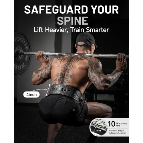 MANUEKLEAR Lifting Belt Lever for Men Women, 10mm Quick Locking Lever Belt Weightlifting with Adjustable Buckle, Lever Weight Lifting Belt for Powerlifting & Deadlifts