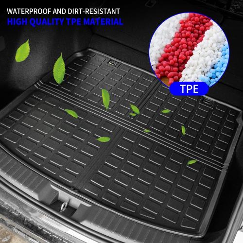 Color Black Rongtaod Cargo Mat Compatible with 2023 2024 2025 2026 Honda CRV (Include Hybrid) Cargo Liner Trunk Mat TPE All Weather Trunk Liner Honda CR-V Accessories (Fit Upper Deck, Trunk Mat)