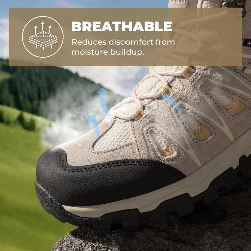 Size 8 Women's Color Grey NORTIV 8 Women's Waterproof Hiking Boots Outdoor Trekking Camping Trail Hiking Boot