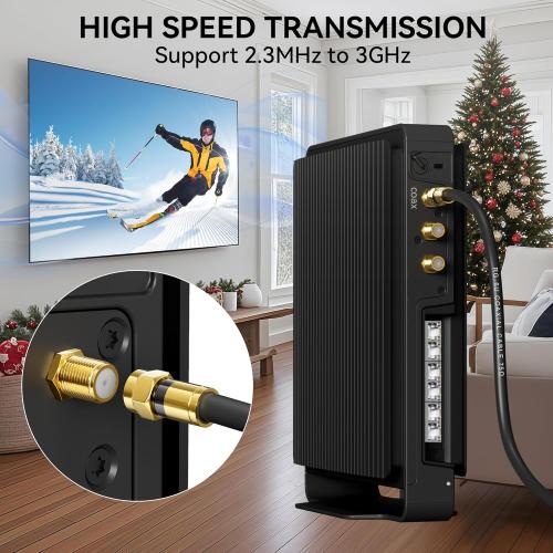 RG6 Coaxial Cable, 3FT 6FT 10FT 15FT 25FT 50FT 100FT Coax Cable Cord with Gold F-Type Connector, High Speed Internet, Digital TV Aerial for HDTV, Satellite, Antenna, Modem with Extender- 3ft