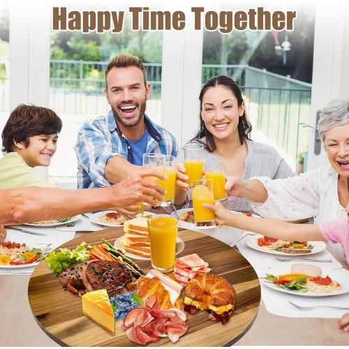 26'' Acacia Wooden Lazy Susan with 360 Rotation for Dining Table Top,Extra Large Wooden Serving Tray with Heavy Duty Rotating Wheel for Kitchen,Dining Table