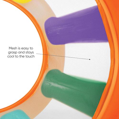 HearthSong Roll with It! 2.0 Giant Inflatable Rainbow Land Roller with Mesh Interior for Active Outdoor Play, 67 Outer Diam. x 45 Inner Diam., Holds up to 300 lbs.
