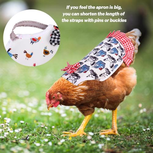 6Pcs Chicken Saddle for Hens, Chicken Aprons for Hens, Chicken Saddles Protector Poultry Hen Wing Back Protector with Elastic Strap Chicken Jacket Hens Saddles for Hen Feather Fixer Supplies