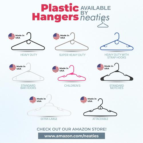 Made in USA Baby Hangers – Kids Plastic Hangers for Clothes, Closet, and Nursery – Bulk Pack of 20, 50, 100 (30pk White)
