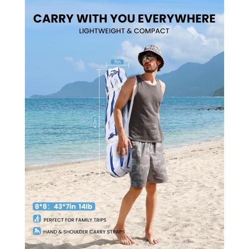 Beach Cabanas for Sand, Foldable Beach Canopy with Sandbags 8' | 43 Compact Fold, 8' x 8' Fits 6 Person, UPF 50 , Wind-Resistant, Privacy Side Wall, Easy Setup, 6.5-8' Adjustable Height