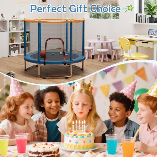 Trampoline for Kids, Upgrade Full Anti-Rust Toddler Trampoline with Net