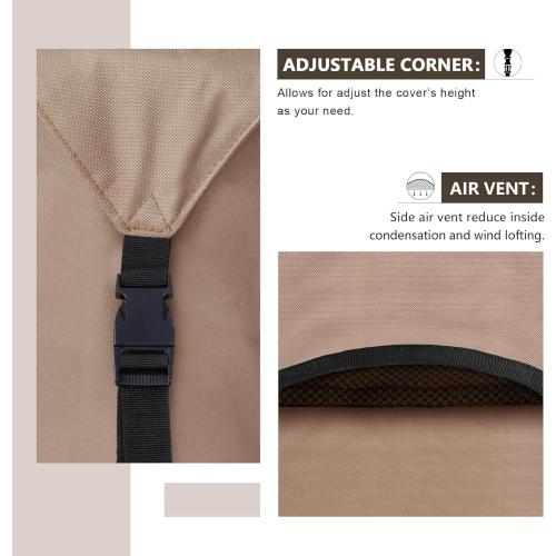 ULTCOVER Rectangular Patio Heavy Duty Table Cover - 600D Tough Canvas Waterproof Outdoor Dining Table and Chairs General Purpose Furniture Cover Size 88L x 62W x 28H inch