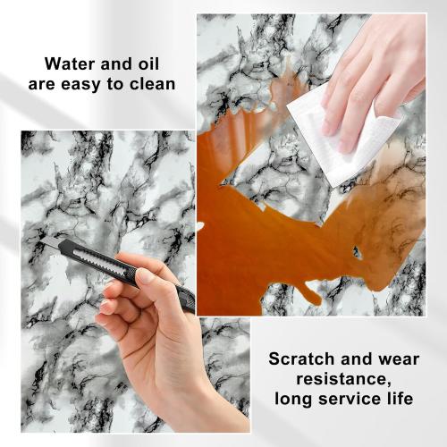 Color Grey marble Wall Panels Peel and Stick，Faux Stone Marble Tile， 10 Pieces 23.6 L x 11.8 W（278.48 sq in. Coverage） Heat-Resistant Backsplash Tile，Ideal for Kitchen Bathrooms Living Rooms Bedrooms.(10, DU008)