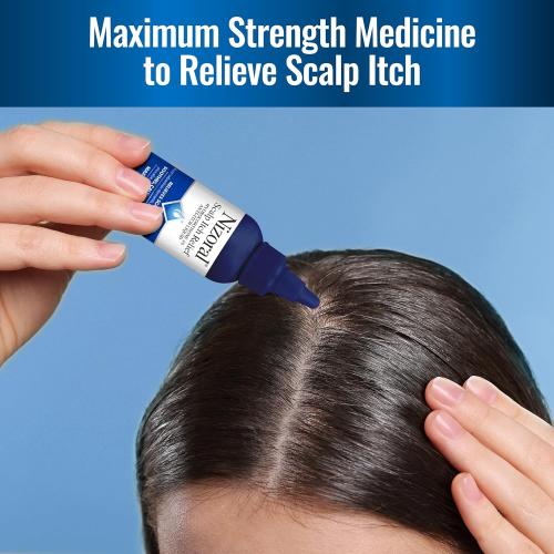3pk Nizoral Scalp Itch Relief Liquid—Relieves Scalp Itch and Soothes, Calms and Hydrates with Maximum Strength Anti-Itch Medicine (Hydrocortisone 1%), 2 Fl Oz