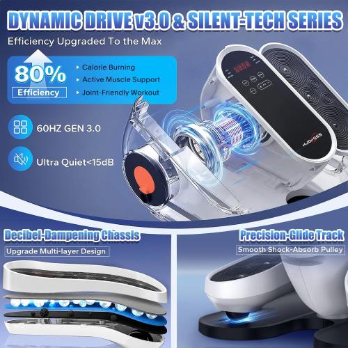 Under Desk Elliptical Machine, Electric Leg Exerciser While Sitting for Seniors with Remote Control, Whisper Quiet Motorized Seated Pedal Exerciser, Home Office Daily Use, No Assembly Required