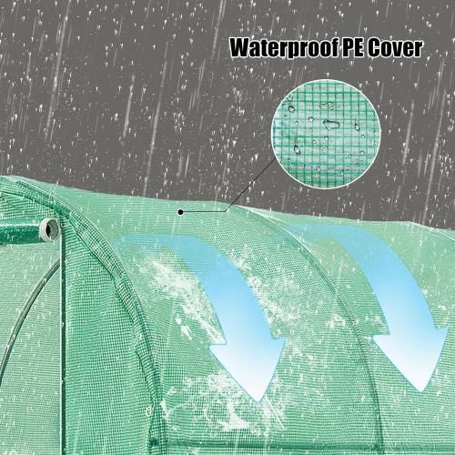 10×7×7 FT Greenhouses for Outdoors Heavy Duty, Large Walk in Green Houses for Outside with 6 Ventilated Mesh Windows & Roll-up Door & Reinforced Frame