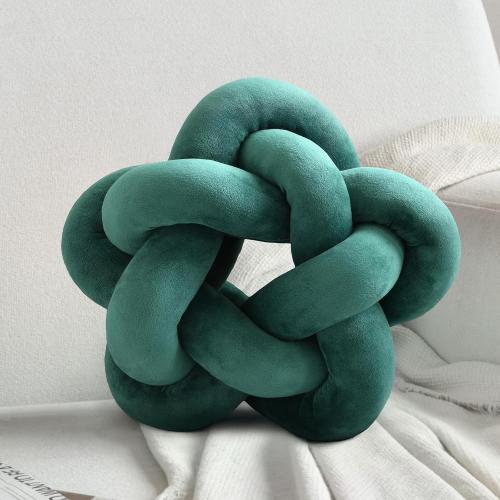 Knot Plush Throw Pillow Kids Handmade Knotted Star Pillow Soft Sofa Lumbar Cushion Stuffed Cushion Home Office Children Room Decor, Emerald Green