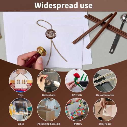 MATUFF Brown hot Glue Sticks Full Size 0.43” Dia x 8” Long, 20 pcs Hot melt Adhesive Glue Sticks, All-Purpose Colored Glue Gun Sticks for DIY Brown Crafting Arts and Home Decoration Repair Bonding