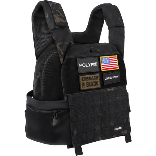 POLYFIT (Fortify) Weighted Vest for Strength and Endurance Training, Rucking, Fitness Workouts, Running, WODs missing weights
