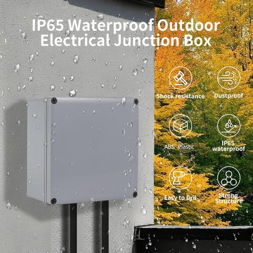 Junction Boxes-8 x 8 x 4 IP65 ABS Plastic Dustproof Waterproof Electrical Box Project Junction Conduit Box for Electrical Outdoor Enclosure