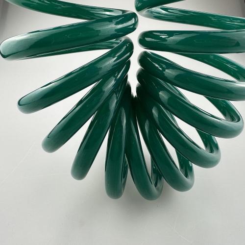 Garden Hose, Green PU Curly Water Hose with Brass Connectors,Watering Hose Coil,Retractable,Corrosion Resistant Garden Coil Hose (Dark Green, 25 FT)