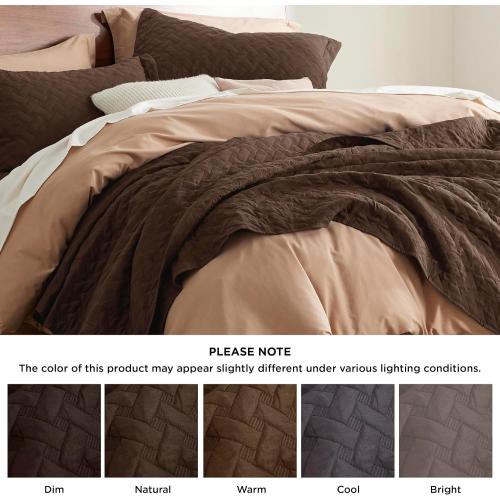 Bedsure Quilts King Size - Lightweight Bedspreads King Size with Basket Weave Pattern, Soft Quilt Bedding, Brown Comforter Coverlet for All Seasons (106 x 96)