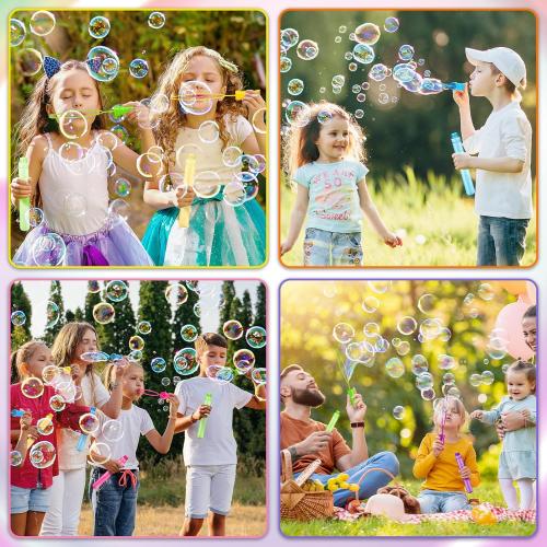 Jumlys 36 Pack Big Bubble Wands Bulk in 6 Colors, Bulk Party Favors for Kids, Ideal for Easter, Summer, Halloween, Valentine, School Classroom Prizes for Boys & Girls, Ideal Goodies Bags Stuffers