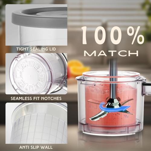 Ninja Creami Pints and Lids - 4 Pack Ninja Creami Containers, 16oz Creami Pint Containers Compatible with Ninja NC299AMZ & NC300s Series Ice Cream Maker - Dishwasher Safe & Good Sealing