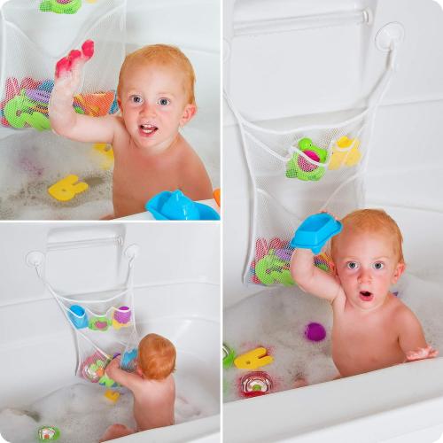 Lilly's Love Bath Toy Storage - Large 14 x 20 inch Bathtub Toy Holder   2 Locking Hooks, Quick Dry & Easy for Kids to Put Bath Toys Away