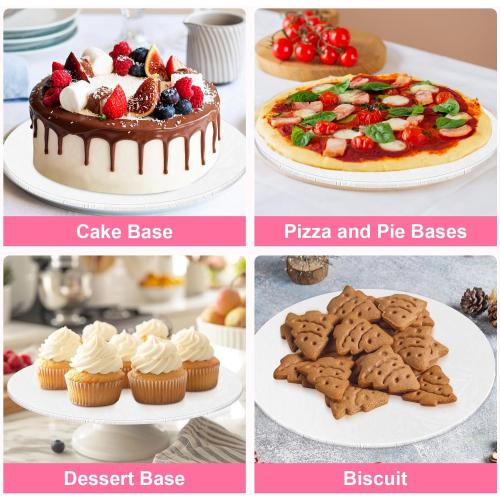 10 Inch Cake Drum, Cake Boards 10 Inch Round, 1/4 White 8in 10in 12in 14in Cake Drums Cardboard Base Board Circles for Pizza Wedding, 2 Pack