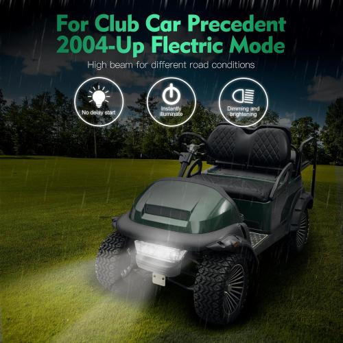 Upgrade Golf Cart Headlight Kit Fit for Club Car Precedent 2004-UP, Golf Cart Front LED Light Kit with Bumper Replacement for Club Car Precedent Gas&Electric