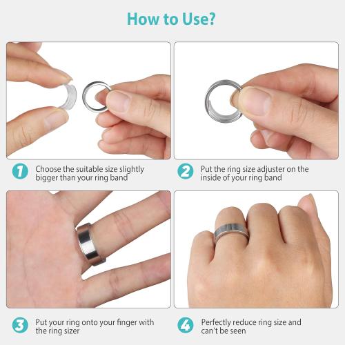 Invisible Ring Size Adjuster for Loose Rings Ring Adjuster Fit Wide Rings with Jewelry Polishing Cloth