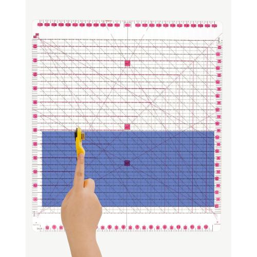 12.5 * 12.5 Quilting Ruler,Square Sewing Ruler, Durable 4mm Thick Slotted Rulers,Clear Mark Acrylic Ruler for Quilting, Sewing, Crafts Template for Precise Cutting